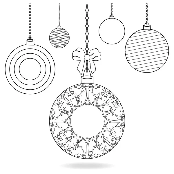 Kolorowanka online: Kolorowanka świąteczne bombki na Boże Narodzenie